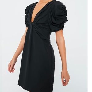Elegant Black Puff Sleeve Dress